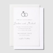 Met de Hand Getekende Ringen Doodle Moderne Trouw Vellum Uitnodigingen (Offset)