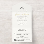 Met de Hand Getekende Ringen Doodle QR Code Modern All In One Uitnodiging (Binnenkant)