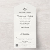 Met de Hand Getekende Ringen Doodle QR Code Modern All In One Uitnodiging (Binnen)