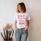 Met de Hand Getekende Rode Aardbei Beste Moeder Mo T-shirt