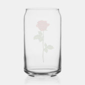 Met de hand getekende rode roos kan glas (Achterkant)