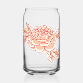 Met de Hand Getekende Rode Roos Kan Glas (Voorkant)