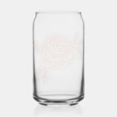 Met de Hand Getekende Rode Roos Kan Glas (Achterkant)