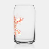 Met de Hand Getekende Rode Roos Kan Glas (Links)