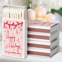 Met de Hand Getekende Rode Roze Whimsical Vakantie