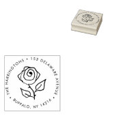 Met de Hand Getekende Roos Romantisch Rond Retoura Rubberstempel (Gestempeld)