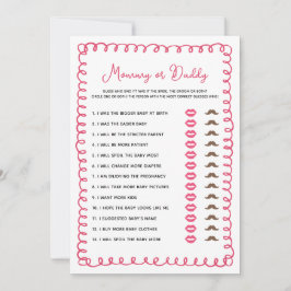 Met de Hand Getekende Roze Baby Shower Baby Mama o Kaart