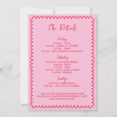 Met de Hand Getekende Roze Bachelorette Weekend Pe Kaart (Achterkant)