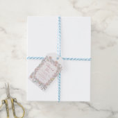 Met de hand getekende roze bloem bruidsfeest cadea cadeaulabel (Met Touw)