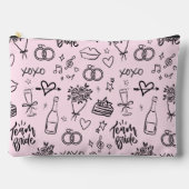 Met de Hand Getekende Roze Bruidsdouche Doodle Etui (Voorkant)