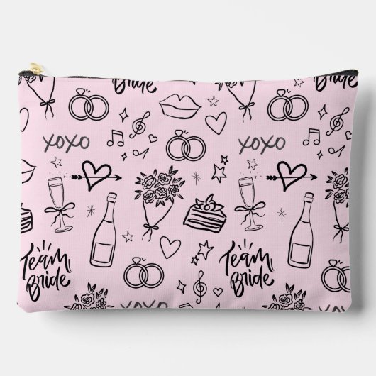 Met de Hand Getekende Roze Bruidsdouche Doodle Etui (Voorkant)