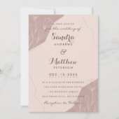 Met de hand getekende roze crème elegant florale b kaart (Voorkant)