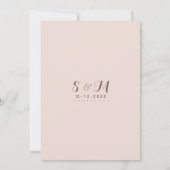 Met de hand getekende roze crème elegant florale b kaart (Achterkant)