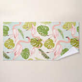 Met de hand getekende roze flamingschets.  illustr badhanddoek (Badhanddoek)