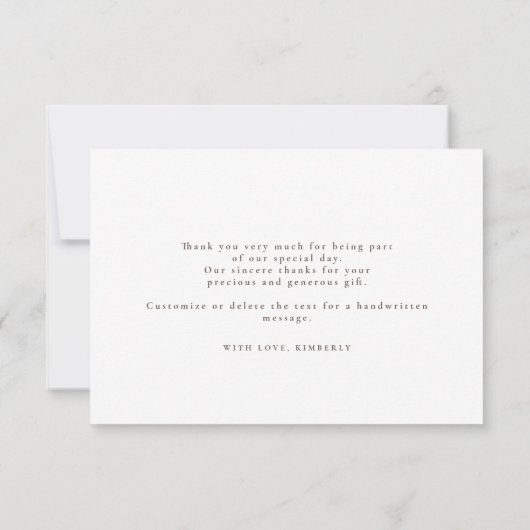 Met de hand getekende roze gouden wilde bloemen El Bedankkaart (Achterkant)