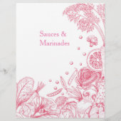 Met de hand getekende roze groenten Recipcategorie (Achterkant)