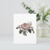 Met de hand getekende roze koolroos. briefkaart (Staand voorkant)
