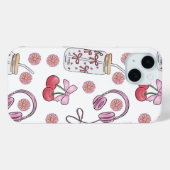 Met de hand getekende roze meisjesachtige elemente Case-Mate iPhone case (Achterkant (horizontaal))