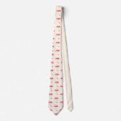 Met de hand getekende roze paddestoel Cute Pastel Stropdas (Voorkant)