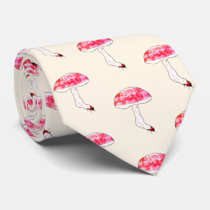 Met de hand getekende roze paddestoel Cute Pastel Stropdas
