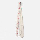 Met de hand getekende roze paddestoel Cute Pastel Stropdas (Achterkant)