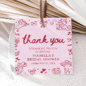 Met de Hand Getekende Roze Rode Harten Valentijn B Bedankjes Labels