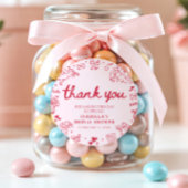 Met de Hand Getekende Roze Rode Harten Valentijn B Ronde Sticker