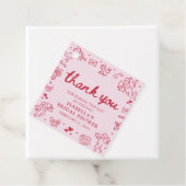 Met de Hand Getekende Roze Rode Harten Valentijns Bedankjes Labels (In situ)