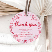 Met de Hand Getekende Roze Rode Harten Valentijns  Bedankjes Labels