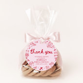 Met de Hand Getekende Roze Rode Harten Valentijns  Bedankjes Labels