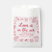 Met de Hand Getekende Roze Rode Harten Valentijns  Bedankzakje (Voorkant)