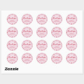 Met de Hand Getekende Roze Rode Harten Valentijns  Ronde Sticker (Vel)