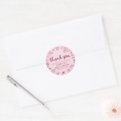 Met de Hand Getekende Roze Rode Harten Valentijns  Ronde Sticker (Envelop)