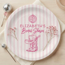 Met de Hand Getekende Roze Strepen Western Cowgirl