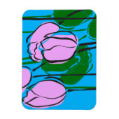 Met de hand getekende roze tulpen op Sky Blue Magneet (Verticaal)