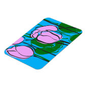Met de hand getekende roze tulpen op Sky Blue Magneet (Linkerzijde)