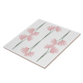 Met de Hand Getekende Roze Wilde Bloemen Wit Tegeltje (Zijkant)