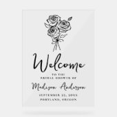 Met de Hand Getekende Rozen Boeket Bruids Bruiloft Acryl Bord (Voorkant)