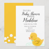 Met de hand getekende rubberen eendjes babyfeestje