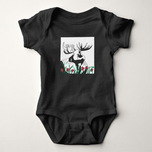 Met de hand getekende rustieke eland romper (Voorkant)