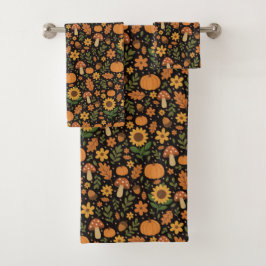 Met de Hand Getekende Rustieke Herfstpatroon Badha Bad Handdoek