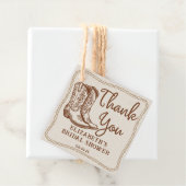 Met de Hand Getekende Rustieke Western Cowgirl Laa Bedankjes Labels (In situ)