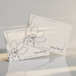 Met de Hand Getekende Rustieke Wilde Bloem Geperso Notitiekaartje