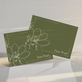 Met de Hand Getekende Rustieke Wilde Bloem Geperso Notitiekaartje