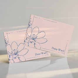 Met de Hand Getekende Rustieke Wilde Bloem Roze Pe Notitiekaartje