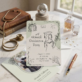 Met de hand getekende saliegroene boog foto afstud kaart
