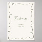 Met de hand getekende saliegroene kader gunsten poster (Voorkant)