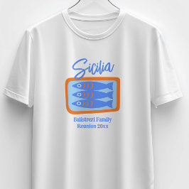 Met de hand getekende sardines Sicilië / Italië fa T-shirt
