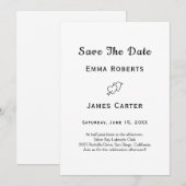 Met de Hand Getekende Save the Date Kaart met Hart (Voorkant / Achterkant)