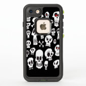 Met de hand getekende schedels op zwart (Achterkant)